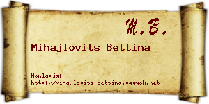 Mihajlovits Bettina névjegykártya